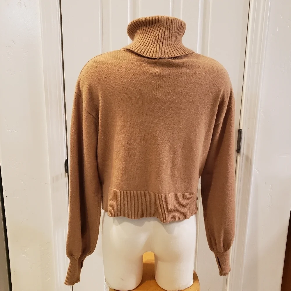 The Drop Lucyswhim Size XXS Elegant Tan Turtleneck Sweater